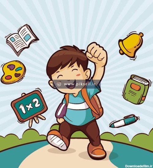 عکس کارتونی پسر بچه مو فرفری