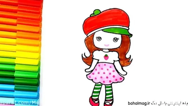  عکس دختر توت فرنگی برای نقاشی