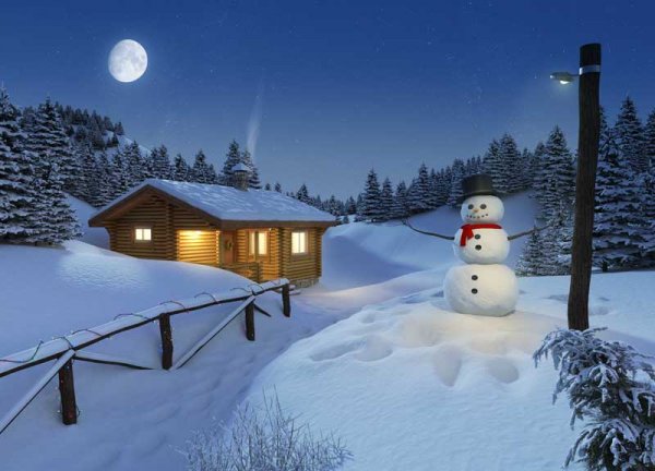  پس زمینه کریسمس برفی