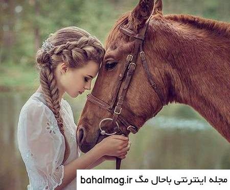  عکس پروفایل دختر با اسب سیاه