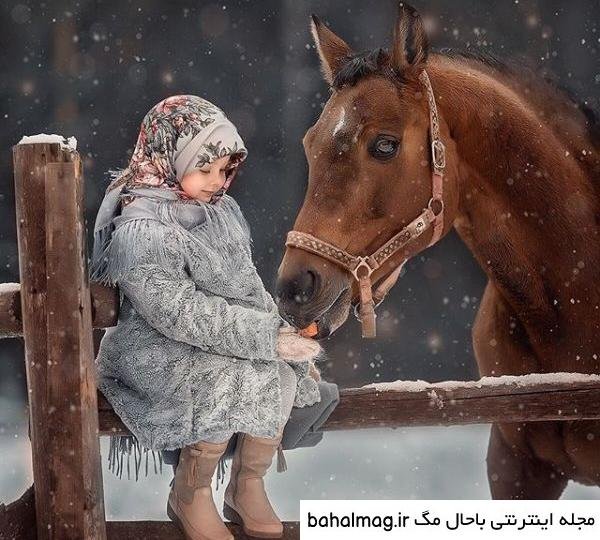  عکس پروفایل دختر با اسب سیاه