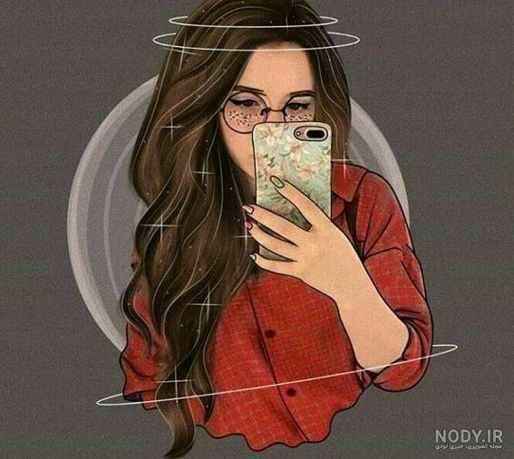 عکس دختر با گوشی فانتزی