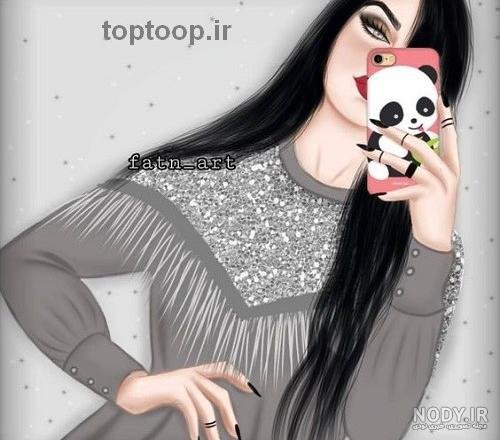 عکس دختر با گوشی فانتزی