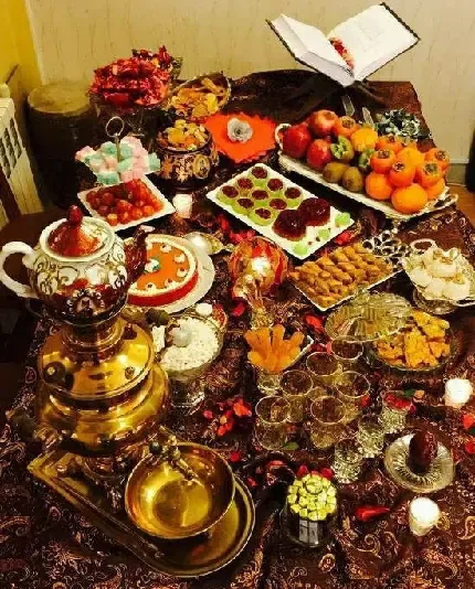  عکس سفره ی شب یلدا سنتی