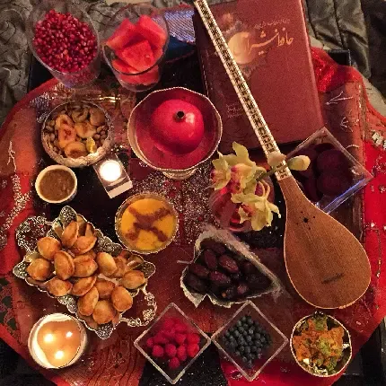  عکس سفره ی شب یلدا سنتی