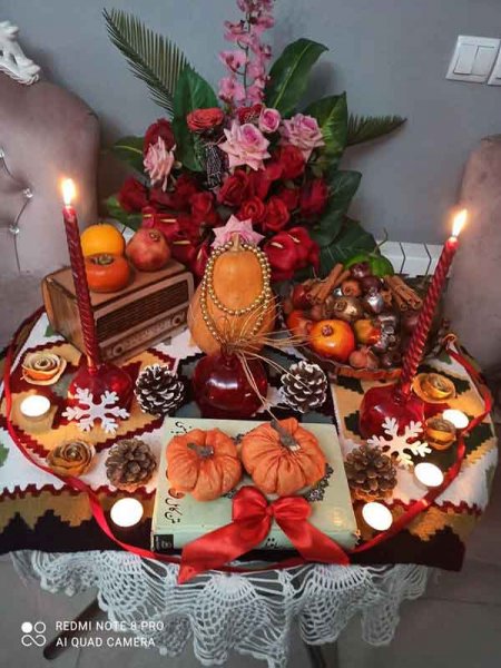  عکس میز یلدایی عروس
