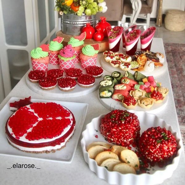  عکس میز شب یلدا لاکچری