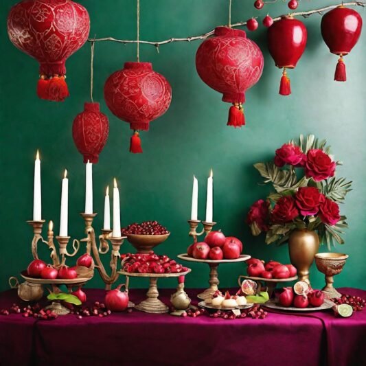  عکس میز شب یلدا عروس
