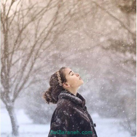  عکس دخـتر ایرانی در برف برای پروفایـل
