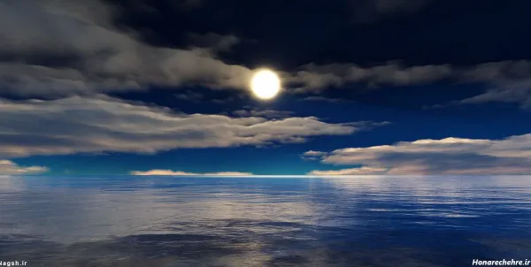  عکس دریا در شب زیبا