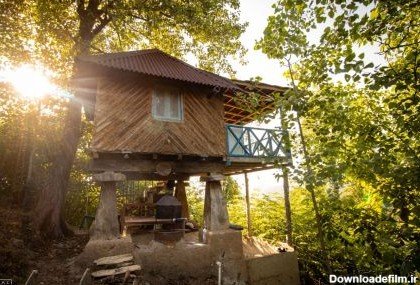  عکس کلبه چوبی در پاییز