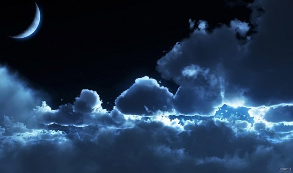  عکس آسمان ابری در شب