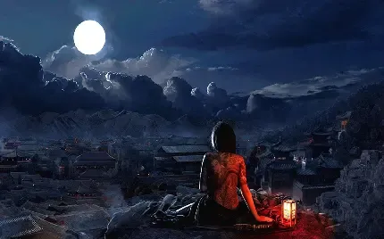عکس ماه در آسمان شب