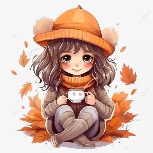 عکس دختر پاییزی فانتزی