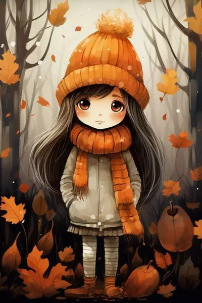 عکس دختر پاییزی فانتزی