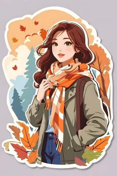 عکس دختر پاییزی فانتزی