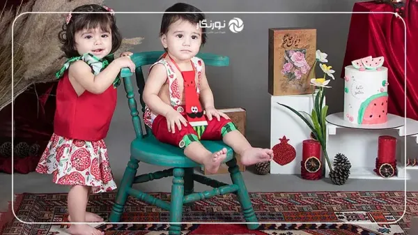  ژست دخترانه شب یلدا با تم یلدایی