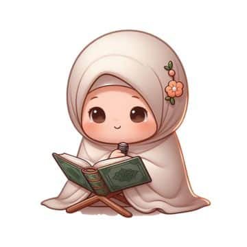  عکس قران در دست دختر کارتونی