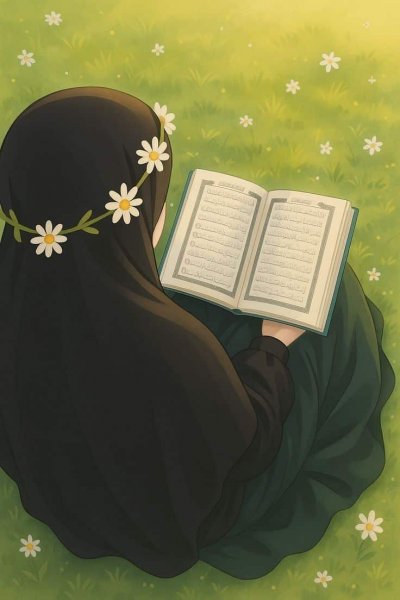  عکس قران در دست دختر کارتونی
