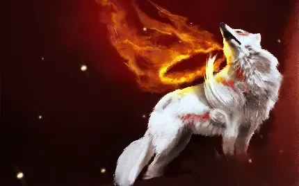  عکس نقاشی دو گرگ سفید و سیاه 4K