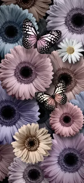  تصویر زمینه گل و پروانه برای گوشی