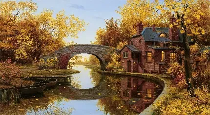 عکس سه بعدی زیبا از کلبه ای در طبیعت