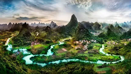  عکس سه بعدی زیبا از کلبه ای در طبیعت