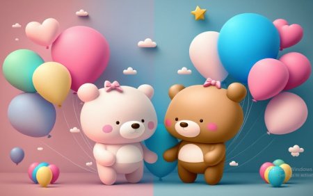عکس پس زمینه خرس کارتونی عاشقانه