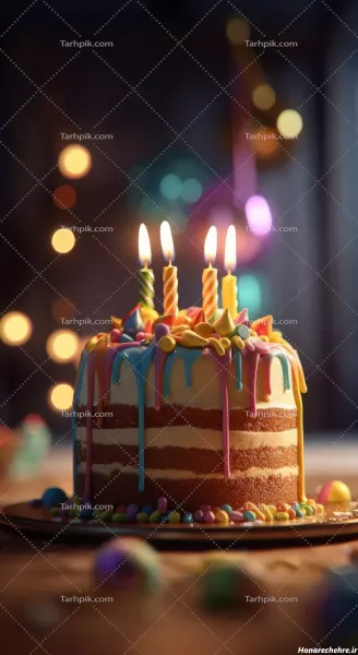 عکس شمع روشن روی کیک تولد برای پروفایل