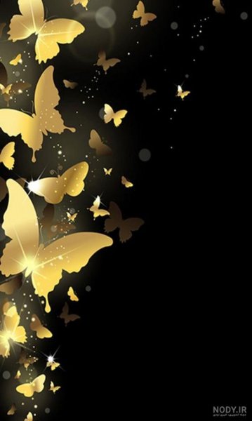  عکس پروانه مشکی طلایی برای تلگرام