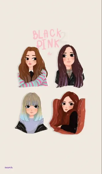  پس زمینه گروه بلک پینک جنی زیبا