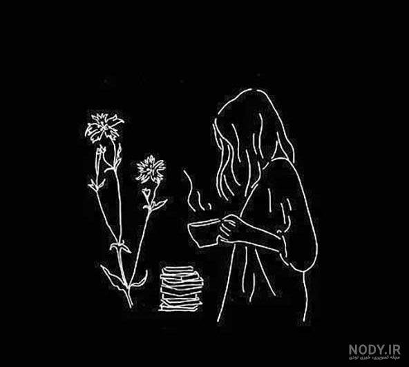 بک گراند سیاه سفید دخترانه
