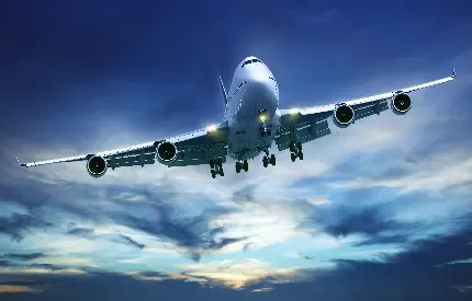  بک گراند آسمان آبی و پرواز هواپیما
