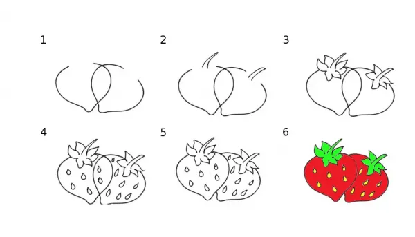  عکس توت فرنگی نقاشی شده کیوت