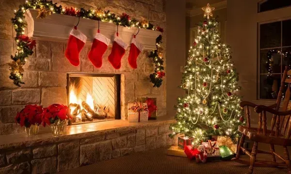  عکس از شومینه کریسمس