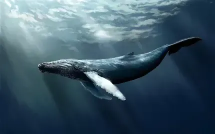 عکس نهنگ زیبا روی آب