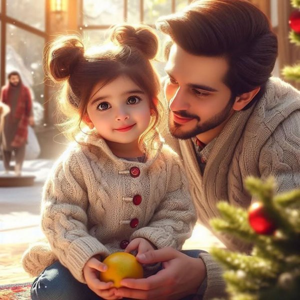  عکس کارتونی پدر و دو دختر