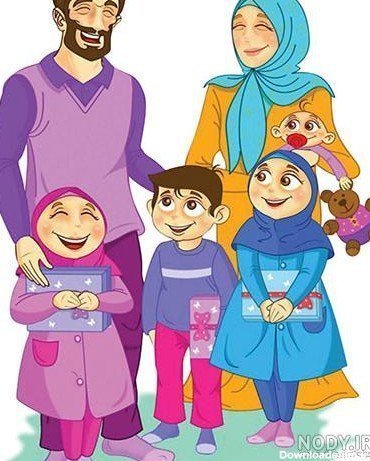 عکس کارتونی پدر و دو دختر