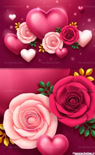  عکس سه بعدی گل رز