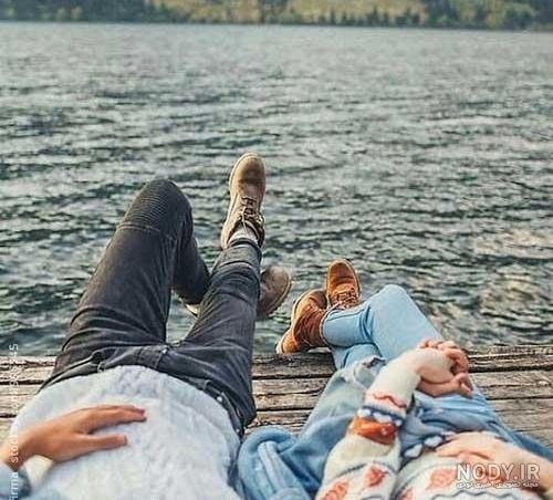 عکس عاشقانه بغل کردن در زمستان