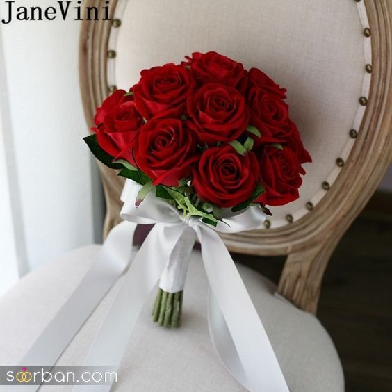  عکس دسته گل رز قرمز عروس
