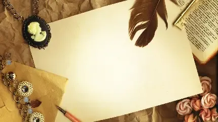  عکس پس زمینه ساده و شیک با قلم و کاغذ