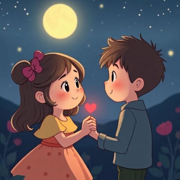  عکس کارتونی پسر و دختر عاشق