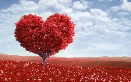  والپیپر مینیمال درخت قلبی فانتزی