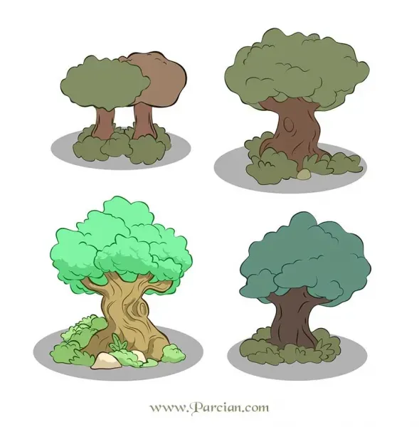  عکس درخت کارتونی برای نقاشی