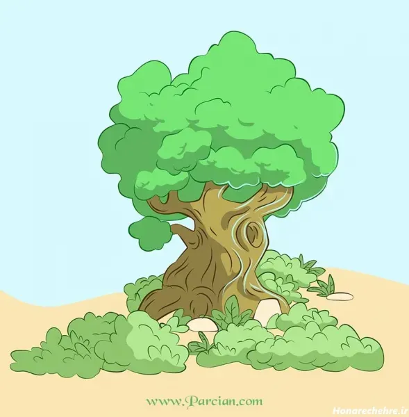  عکس درخت کارتونی برای نقاشی