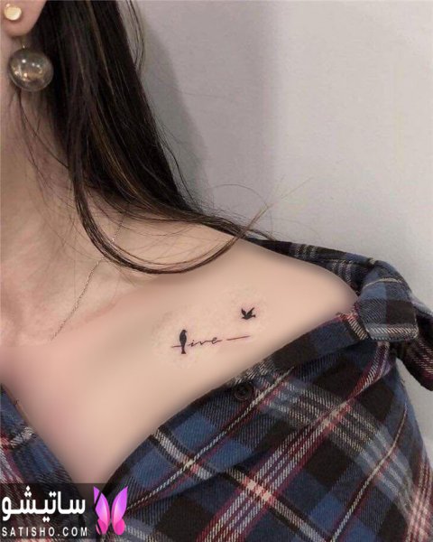  تاتو پروانه روی ترقوه