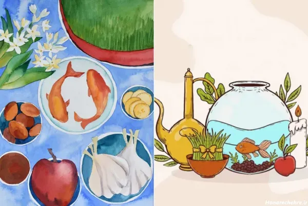  عکس سفره هفت سین کودکانه نقاشی