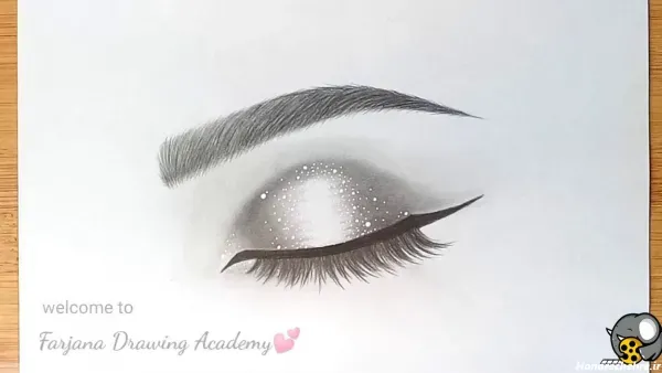 نقاشی چشم ساده با مداد