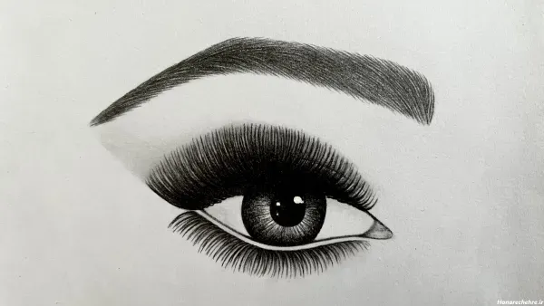 نقاشی چشم ساده با مداد